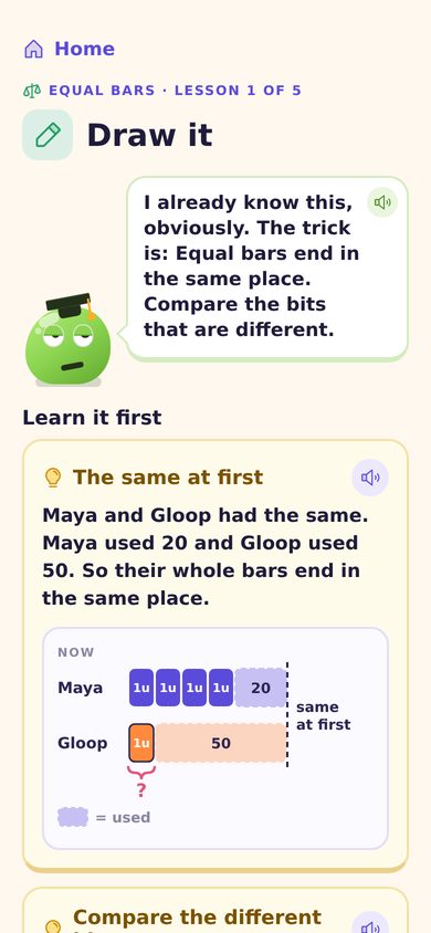 A learn-it-first card before a lesson